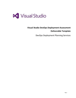 DevOps Deliverable Template - Microsoft Planning Services