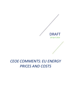 28 April 2016 CEOE COMMENTS: EU ENERGY PRICES AND COSTS