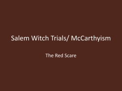 Salem Witch Trials/ McCarthyism