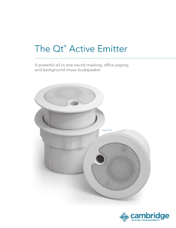 The Qt&reg; Active Emitter - Cambridge Sound Management