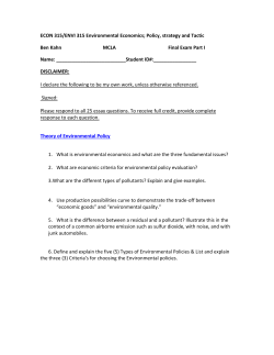 ECON 315 Final Exam Part I _ Spring 2014