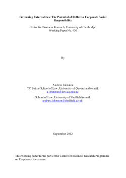 WP436: Governing Externalities: The Potential of Reflexive