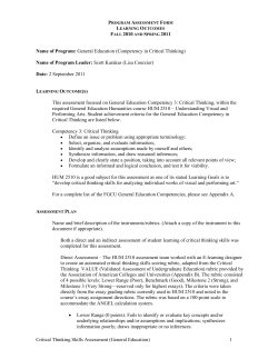 Critical Thinking Skills Self