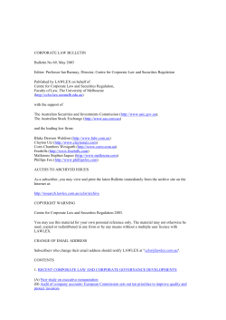 Corporate Law Bulletin 69 - May 2003