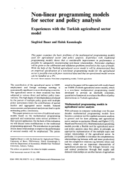 Non-linear programming models for sector and policy analysis