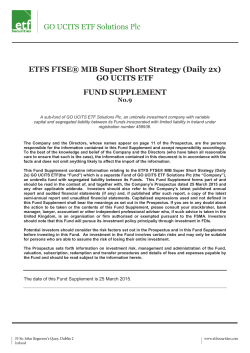 ETFS FTSE&reg; MIB Super Short Strategy (Daily 2x)