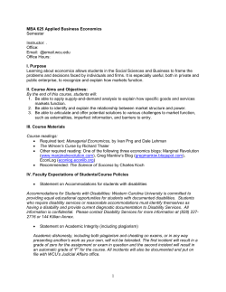 Econ 607 Managerial Economics