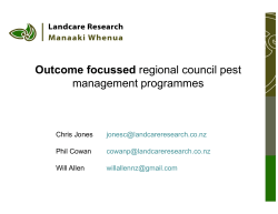 Outcome focussed regional council pest