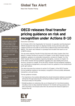 OECD releases final transfer pricing guidance on risk and