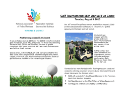 Golf Tournament: 16th Annual Fun Game
