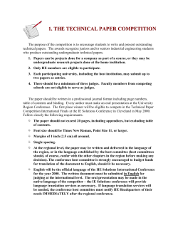 Technical Paper Competition - Individual Score Sheet (Written)