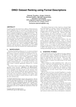 DING! Dataset Ranking using Formal Descriptions