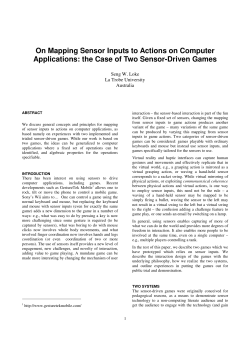 On Mapping Sensor Inputs to Actions on Computer Applications: the