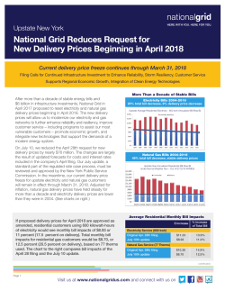 National Grid Proposes New Delivery Prices Beginning in April 2018