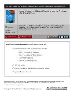 Ocean Acidification: A National Strategy to Meet the