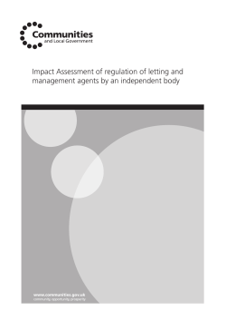 Impact Assessment of regulation of letting and management agents