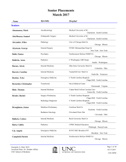 Senior Placements Match 2017