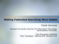 Making Federated Search More Usable