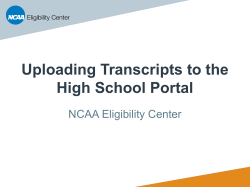 Uploading Transcripts to the High School Portal