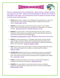 Fruit is an important part of your Lifestyle Plan. Always choose a