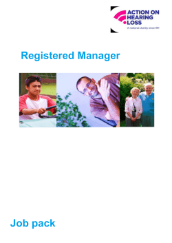 Job Description - Action On Hearing Loss