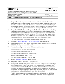 Comment/Suggestion Card for MIOSHA Services