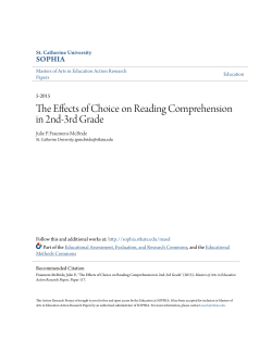 The Effects of Choice on Reading Comprehension in 2nd