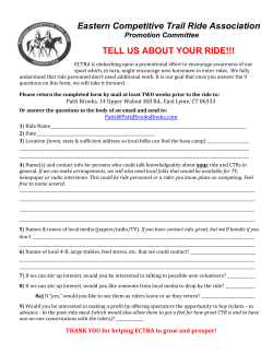 Promotion Form - Eastern Competitive Trail Ride Association