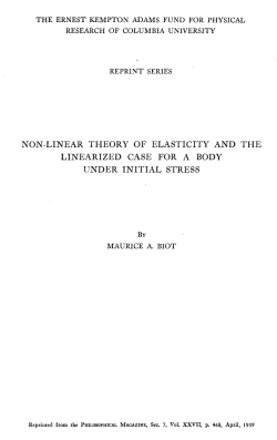 non-linear theory of elasticity and the, linearized case for a body