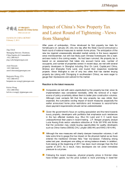 Impact of China`s New Property Tax and Latest Round