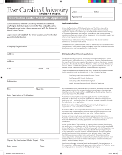 Distribution Center Publication Application