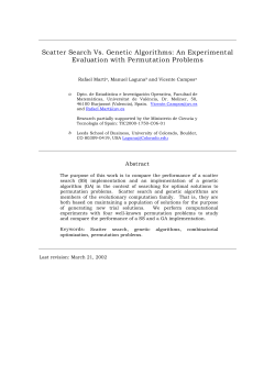 Scatter Search Vs. Genetic Algorithms: An