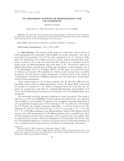 ON DIFFERENT NOTIONS OF HOMOGENEITY FOR