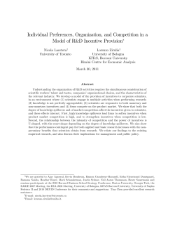 Individual Preferences, Organization, and Competition in a