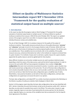 ESSnet on Quality of Multisource Statistics Intermediate