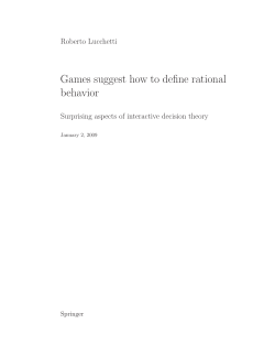 Games suggest how to define rational behavior