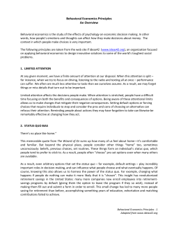 Behavioral Economics Overview