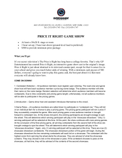 PRICE IT RIGHT GAME SHOW