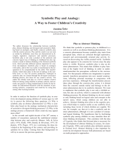 Symbolic Play and Analogy: A Way to Foster Children`s Creativity