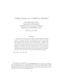 College Choice as a Collective Decision - Nick Huntington