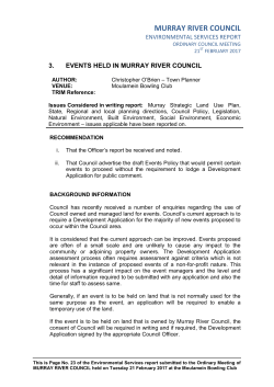 Proposed Events Policy