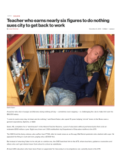 Teacher who earns nearly six figures to do nothing sues city to get