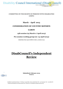 Shadow report on Gabon - Disability Council International