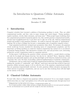 An Introduction to Quantum Cellular Automata