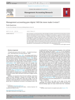 Management accounting goes digital: Will the move make it wiser?