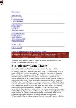 Evolutionary Game Theory - SAS