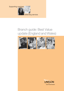 Branch guide: Best Value update (England and Wales)
