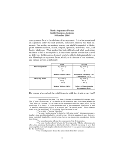 1 Basic Argument Forms Keith Burgess