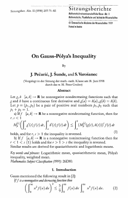 On Gauss-Polya`s Inequality