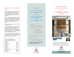 Scottish Council Elections—May 4th 2017 A Guide for Young Voters